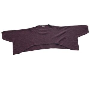 Bluefish Taos‎ VTG Plum Tweed Wool Pullover Lagenlook Oversized Shrug Sweater OS